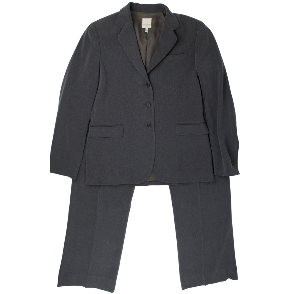 Anne Klein 2 Blazer & Pant Suit | Size 10 | Grey | 100% polyester
